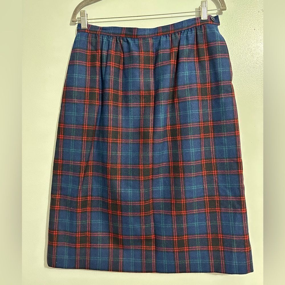 Pendleton Skirt Womens  Pencil Virgin Wool Made USA Vintage 80s size 16